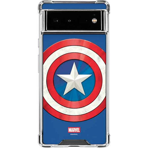 Marvel Captain America Shield Google Pixel 6 Clear Case